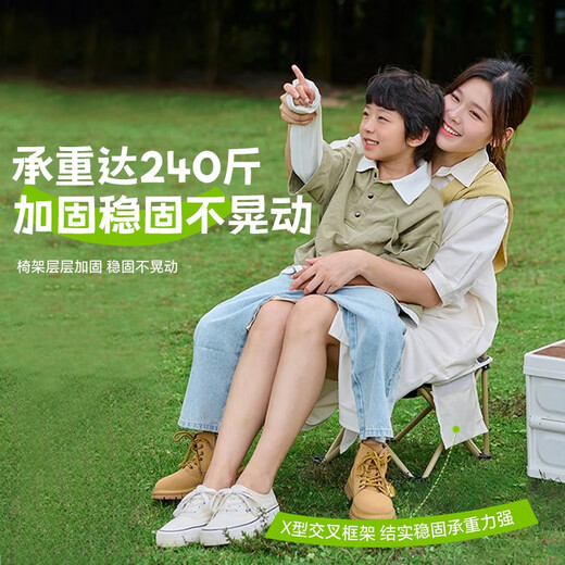 菱动力（LINGDONGLI）户外折叠椅子靠背小凳子马扎子写生椅沙滩露营钓鱼椅子 黑色 