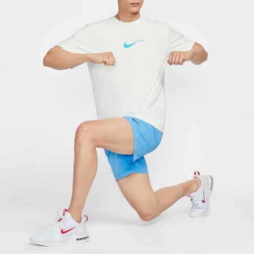 耐克（NIKE）短袖t恤2025夏季新款HYVERSE DRI-FIT男子速干半袖圆领上衣 白色蓝色银HV4882-121速干 3XL