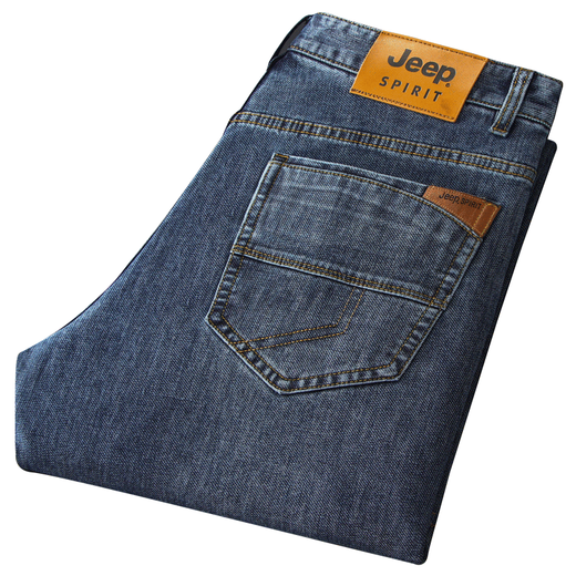 Jeep (Jeep) Frühlings- und Herbstjeans Herren gerade loser großer großer hoher Taillen mittlerer Alters im mittleren Alter.