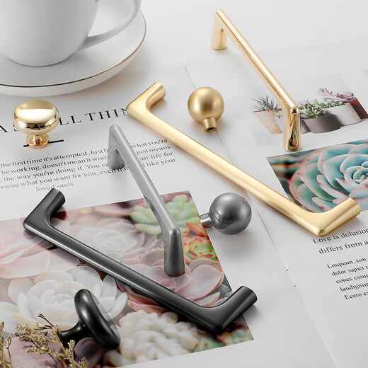 CLCEY modern simple gold solid zinc alloy single hole handle cabinet drawer wardrobe shoe cabinet door handle furniture hardware store manager recommendation 6169-single hole
