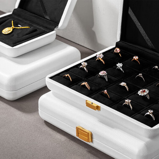 Biyun High-End-Schmuckschatulle High-End-Schmuckstasprotikum Haushalt Multifunktionsring Ring Halskette Schmuck Verpackung Geschenkbox Anhänger/Halskettenbox (Moonlight Night Black) -H15602