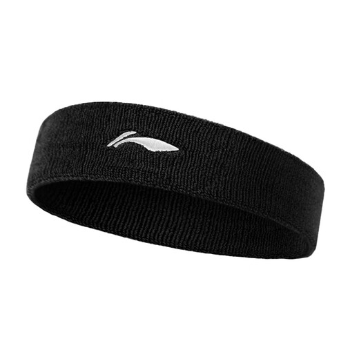 Li Ning sports headband men and women headband anti-perspirant belt forehead strap running sweat guide basketball sweat turban widened headband [Hot selling classic] black