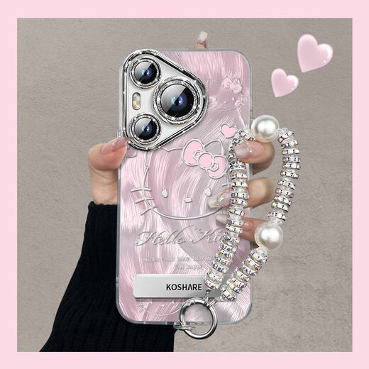 机旺马hellokitty适用华为Pura70手机壳P70pro套p60pro+新款全包镜头p50 羽毛银天使眼-银色-NM13598粉色 华为Pura70