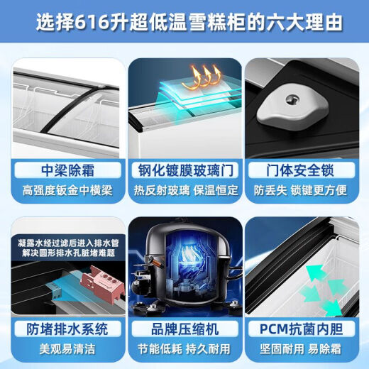 海尔冰柜339/717L商用卧式冷冻柜透明玻璃门雪糕柜海鲜冻品岛柜 1.85米【冷藏冷冻转换】平面玻璃719L