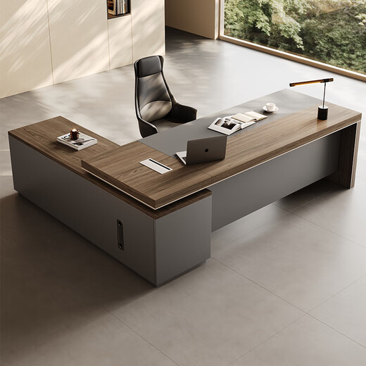 Xinhebang E0 level boss desk, office desk and chair combination, simple modern manager desk, light luxury president desk, executive desk, upgraded E0 level board, 1.6 meter boss table