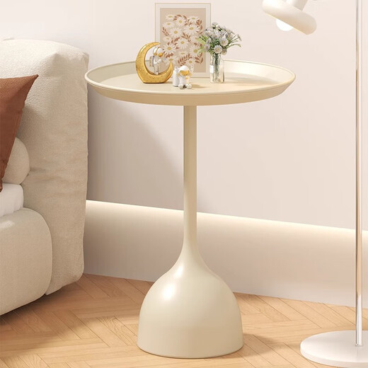 New appearance and side tables with movable small round tables for home coffee tables simple bedside storage tables internet celebrity small tables and bedside tables [high style] cream white