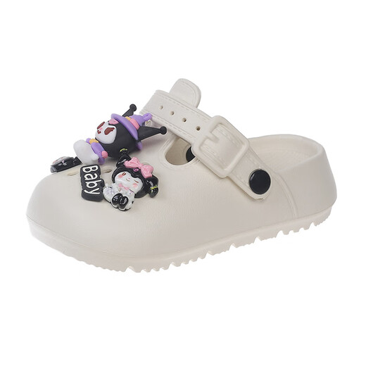 HUALIN FASHION Children's EVA slippers anti-slip cartoon hole shoes for indoor and outdoor babies wearing white 24 -25