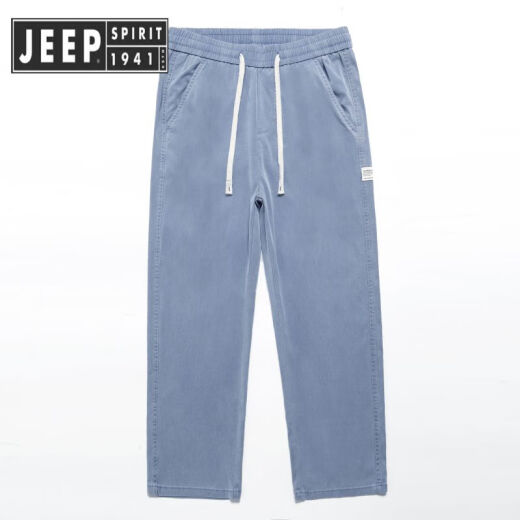 Jeep Spirit Geprit Tennis Freizeithose Männer losen gerade 2025 Neue Sommer Dünne Weitbein-Eis Silkhose Ymo-1048 Blau [Tiansi] Dünne XL 135-155jin [Jin gleich 0,5 kg]