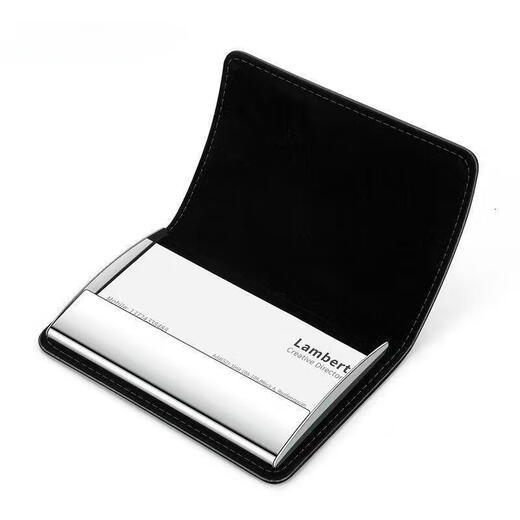 
Geboni business card box real cowhide business card holder men and women business card bag business gift business card box large capacity card bag card holder curve black [cowhide material]