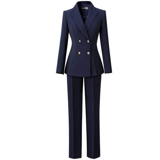 Weishipin Spring and Autumn Business Suit Suit Women's Formal Wear Temperament High-end Commuting Hotel Front Desk Jewelry Store Work Clothes Navy Blue (Suit + Pants) M