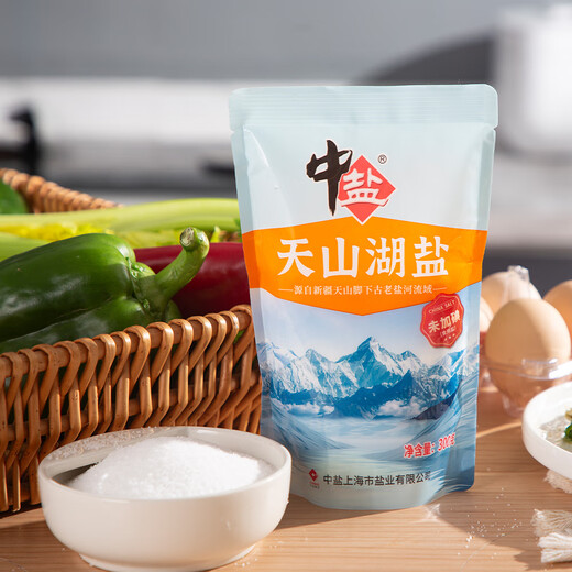 China Salt Tianshan Lake Salt 300g*8 No iodized No anti-caking agent Natural lake salt edible salt produced by China Salt