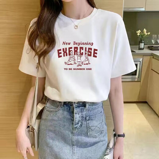 Zi Xinyue [Shop] 2024 Summer New Version coréenne Rose Imprimerie de la femme à manches courtes pour femmes chemise de base étudiante lâche 1396 M