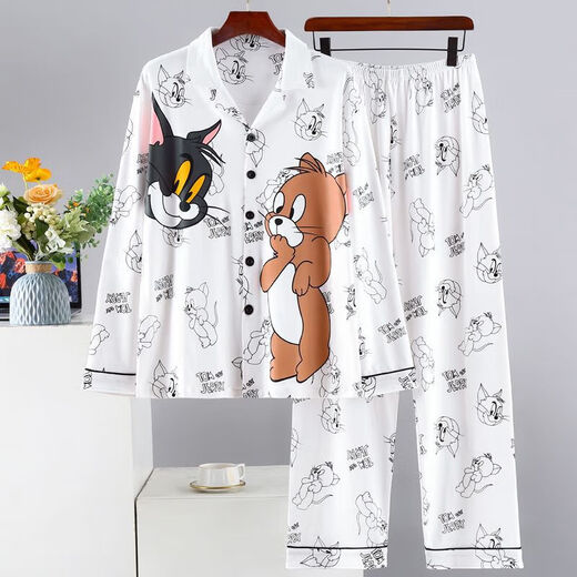 
Yalu Modal Spring and Autumn Men's Pajamas Long Sleeve Long Trousers Student Cartoon Plus Size Teenager Men's Home Clothing 9901 Men's L (100-125)Jin[Jin equals 0.5 kg]