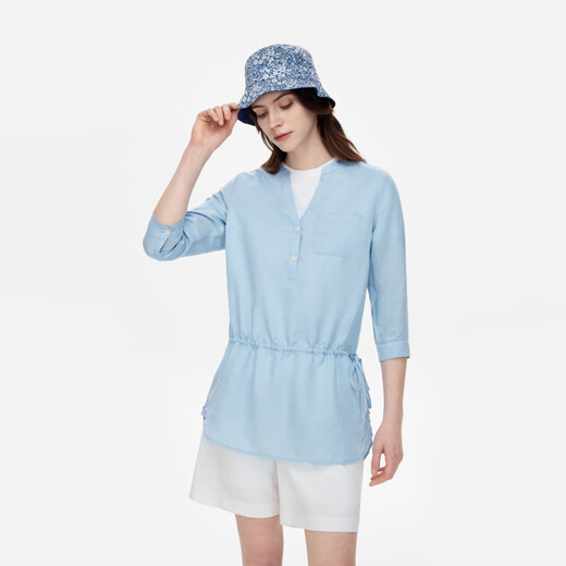 AIGLE 7-Viertel-Ärmeln französisches Hemd Frühling und Sommer Tencel Tiansi lässig und modische Frauen im Freien Top Tianlan BD681 38