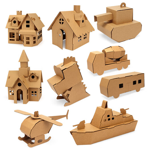 Mengyu Kinder DIY Kartonkasten Spielzeug Kindergarten Grundschule Schüler Handbuch Karton Kartonversammlung Eltern-Kind-Produktion Material Vasily Manor + Pigment