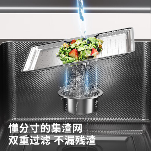 Jiumuwang Kitchen Xiaomi Mi Liter Gun Gray SUS304 Stainless Steel Sink Left and Left Large Single Sink Table Up and Lower Washing Basin Bowl Pool [Pumping and Pulling Deluxe Package Lower Water] Gun Gray 680x460mm