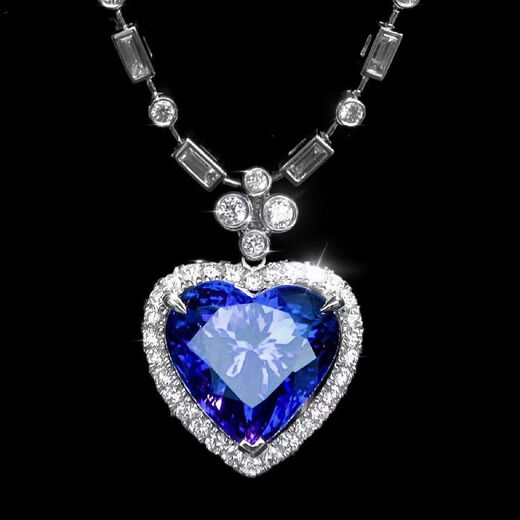 Qianjunxingyuan Jewelry natural 5A grade tanzanite ring pendant earrings BD grade spot gemstone diamond inlaid tanzanite high-end k gold diamond inlaid finished product