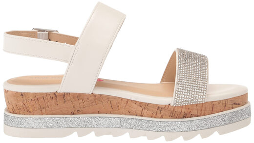 Steve Madden Girls' Trista Wedge Sandal, White, 4 Olds White 4 Olds