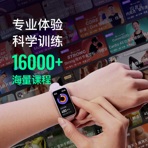 Keep智能运动手环 血氧心率监测手环 羽毛球专业模式数据记录 B5暮云粉硅胶表带版