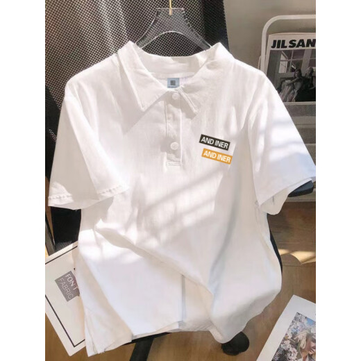 重磅polo衫短袖男款ins潮牌夏季宽松纯棉百搭半袖体恤翻领上衣服 【3895*wasp】-白色 3XL _170-190斤