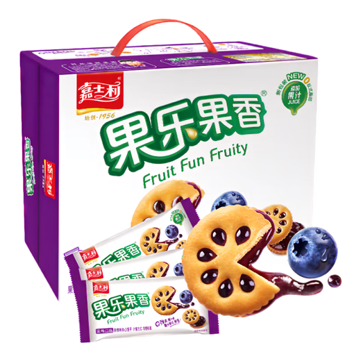嘉士利果乐果香蓝莓味夹心饼干680g/盒【临期清仓】