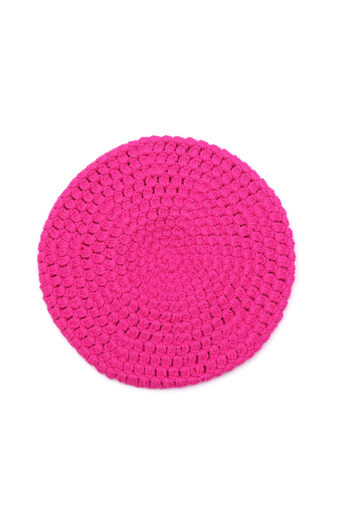 Kate spade new york women's crochet ribbed beret marker pink one size