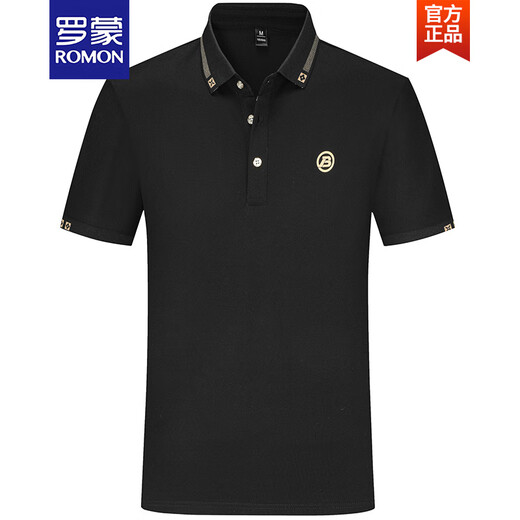 罗蒙（ROMON）冰丝棉短袖t恤男衬衫上衣男装翻领polo衫半截袖青年2025年夏新款 679白色 L