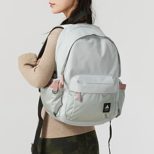 Adidas Rucksack für Männer und Frauen Neue Outdoor Casual Lightweight Student Rucksack Vielseitiger tragbarer Sporttasche JX5008 Miracle Silver Misc