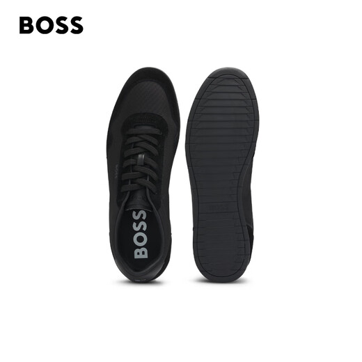 Hugo Boss BOSS New Year's gift men's mixed material lace-up sneakers TTNM SL lightweight version 005-black 39