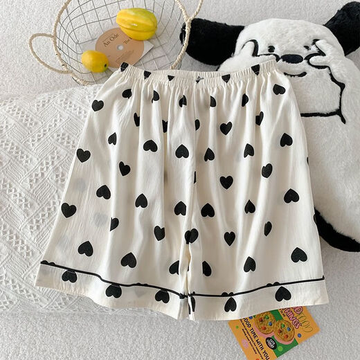 Gemas coloridas amor negro pijama de manga corta para mujeres en verano ropa de tres piezas para ropa para usar Z9905 170 m [80-100Jin [Jin iguala 0.5 kg]]]