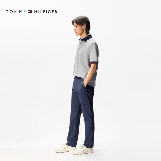 TOMMY HILFIGER男装商务通勤绅士暗纹肌理轻薄微弹直筒西裤长裤休闲裤32067 藏青色DW5 -直筒版-正常拍 34 （2.7尺）