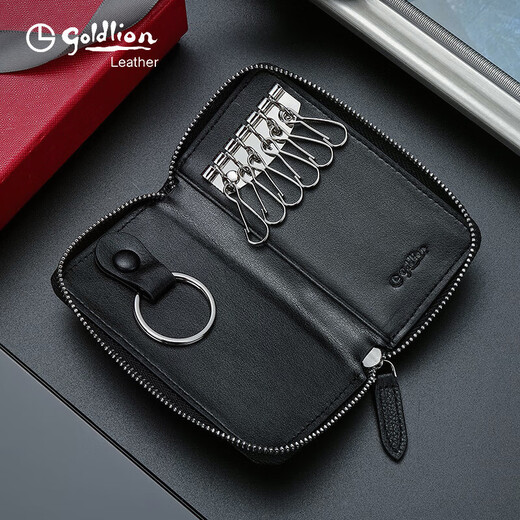 Jinlilais neuer Tasche mit großer Kapazität für Männer echtes Leder Multifunktion praktischer Auto Erstschicht Kuhlattenschleiß-Tasche Schwarz klein