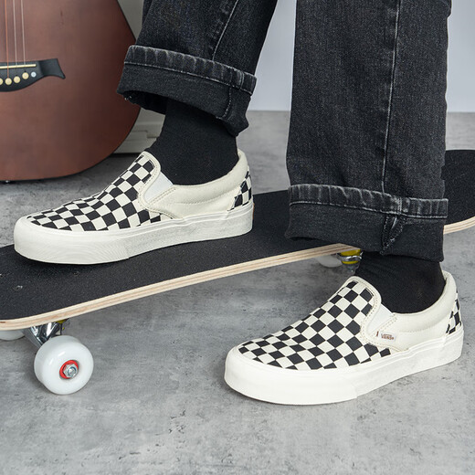 VANS范斯中性鞋Slip-On VR3低帮经典帆布鞋休闲鞋 一脚蹬 棋盘格 40