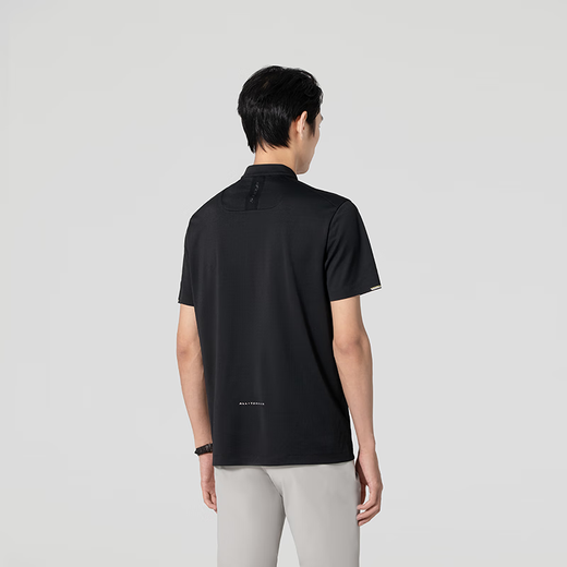 威可多（VICUTU）男士短袖T恤夏季新款通勤舒适凉爽时尚短袖VCW25263133 黑色 M