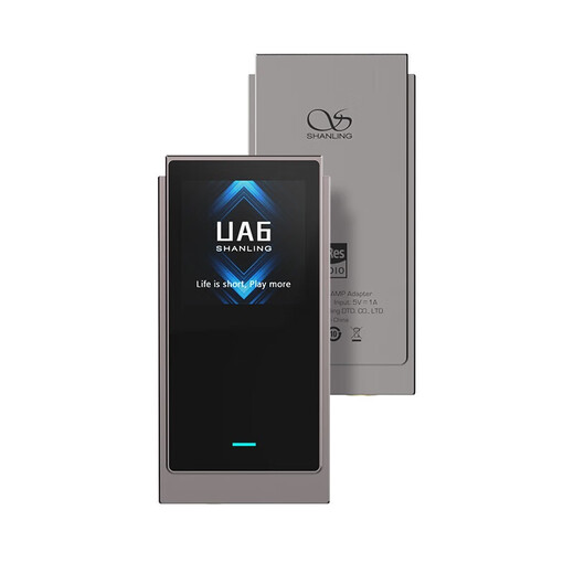 SHANLING UA6 small tail decoder amp hifi decoder audio amplifier TYPEC replaceable cable 4.4mm+3.5mm built-in 220mAh lithium battery titanium color