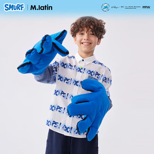 Ma Latin (M.Latin)/Shopping mall same style children's shirt new spring new male and older boy Smurf long-sleeved shirt floral blue 110