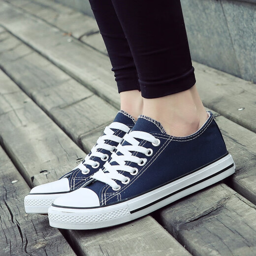 
European Pastoral couple canvas shoes for men 2025 summer new low top casual sports shoes for men trendy and versatile (PJ) 6621 blue 38