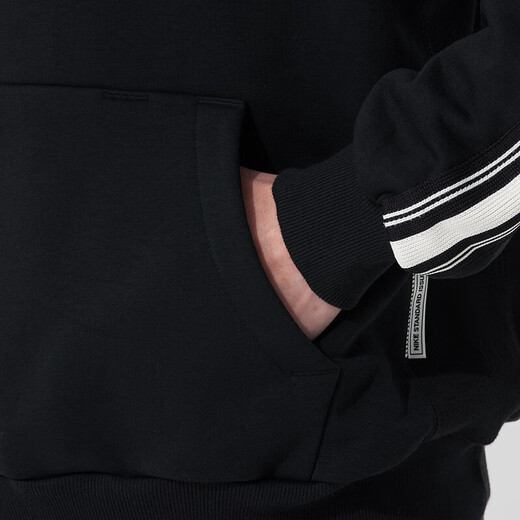 Nike (NIKE) sweatshirt men's jacket summer new style training sports hooded windproof casual velvet pullover HJ3882-010 HJ3882-010 Black/light ivory white XL