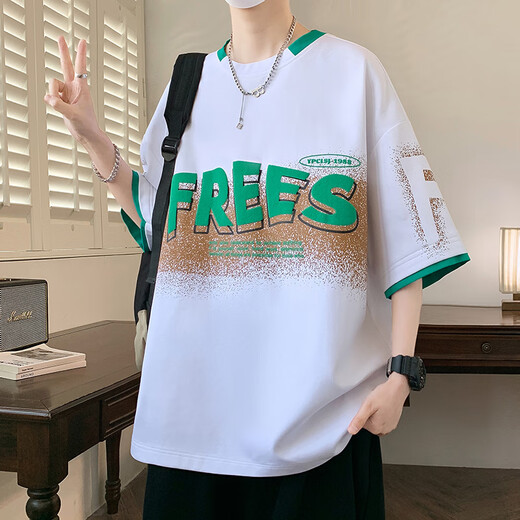 姿伟祺潮流短袖T恤男孩1215岁学生夏装青少大童半袖 695黑色(单件短袖) 品质升级 M 85-110斤左右