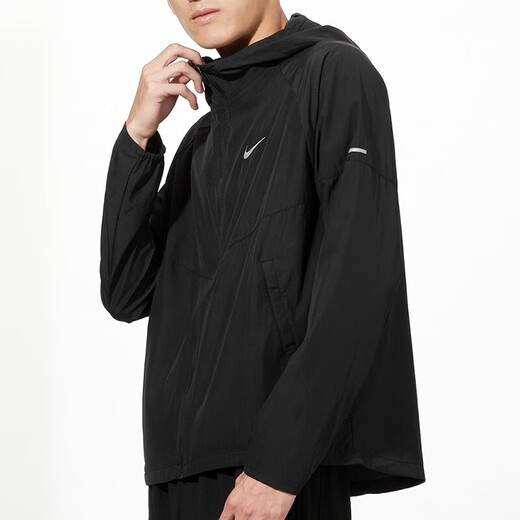 NIKE官方连帽外套男装新款梭织防风跑步训练健身运动服 男士休闲夹克 梭织速干休闲外套建议拍大一码 S