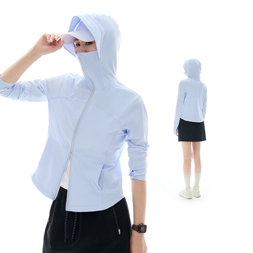 Life on the Cloud Windmill Chaqueta con cremallera, ligera, fresca y transpirable para exteriores, Top de verano 2025 para mujer W0526 Molino de viento azul claro M (recomendado 105-120 Jin Jin equivale aproximadamente a 0,5 kg)