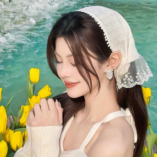 Triangle du bandeau en dentelle Xijizu Écharpe pour femmes pour la coiffure de coiffure turban de printemps et d'automne