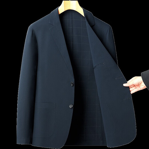LESS IS MORE LILANZ利郎春夏季薄款西服外套弹力透气休闲西装抗皱免烫商务高端上衣男 9928蓝色 均码 170/m