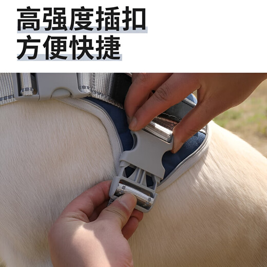 GERTHRON German Labrador Harness Large Dog Leash Golden Retriever Vest Type Explosion-proof Doberman Pinscher Chain Dog Leash Navy-Harness Newly Upgraded Explosion-proof Harness Strengthens Control for Safe Travel XS-(8-14Jin Jin is equal to 0.5kg)