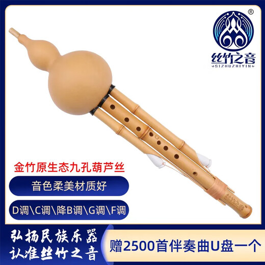 丝竹之音金竹原九孔葫芦丝成人演奏通用型名族管弦乐器 降b调+无教材7