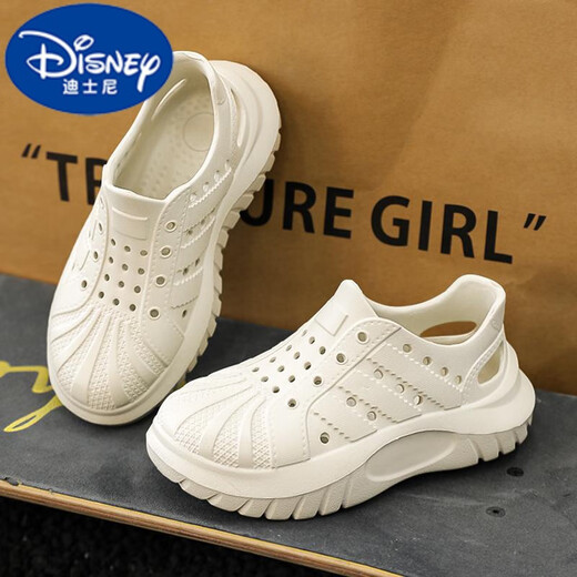 Disney Boys 'Sandalen 2025 Neue Sommer Kinder Beachschuhe Nicht-Schlupf-Jungen-Lochschuhe weiche Sohle Sandalen Weiß 38