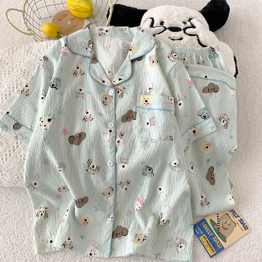 Mobeihai pijama de tres piezas para mujeres en pantalones cortos de manga corta de verano pantalones de cárdigan ropa para el hogar del hogar delgada traje de dibujos de dibujos animados 9905 metros set de tres piezas de corazón blanco