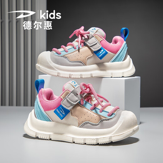 Delhui Chaussures de sport pour enfants 2025 Printemps et automne Nouveau maille respirant moyennes grandes chaussures de planche pour enfants confortables chaussures de filles confortables 3523 Rose blanc (nouveau cuir) 36 longueur intérieure 23,0 / Foot Longueur 22,0