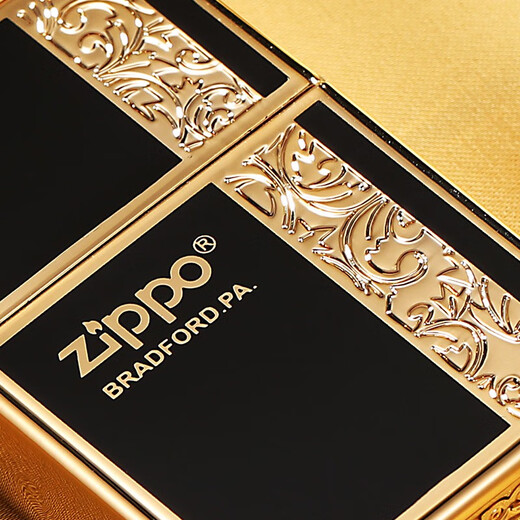ZIPPO EDGE煤油打火机 珐琅唐草花商务送礼男士防风定制正版 珐琅唐草花-黑色-单机版 dy9902