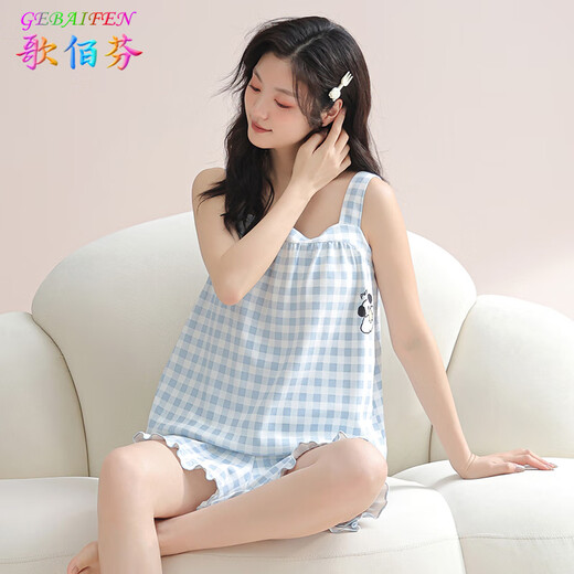 Gebebaifen con almohadilla de cofre Pajama de algodón puro de verano para mujeres que tiran los pantalones cortos de ropa casual de ropa casual de primavera y verano se pueden usar afuera y ejercicio QB9902 Mujeres (sin almohadilla en el cofre) 2XL (140-160Jin [Jin equivale a 0.5 kg])